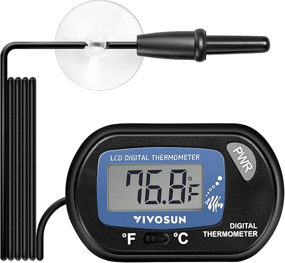 VIVOSUN 1-Pack LCD Digital Aquarium Thermometer