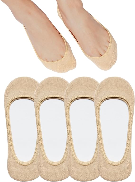 SIXDAYSOX No Show Socks Women for Flats, Non Slip Invisible Low Cut Socks