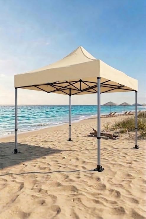 Reyo 3x3 Bagaj Boy Premium Katlanır Çardak Krem (115 cm) – Su Geçirmez, Hızlı Kurulum, Portatif, Dayanıklı Bahçe & Etkinlik Çadırı