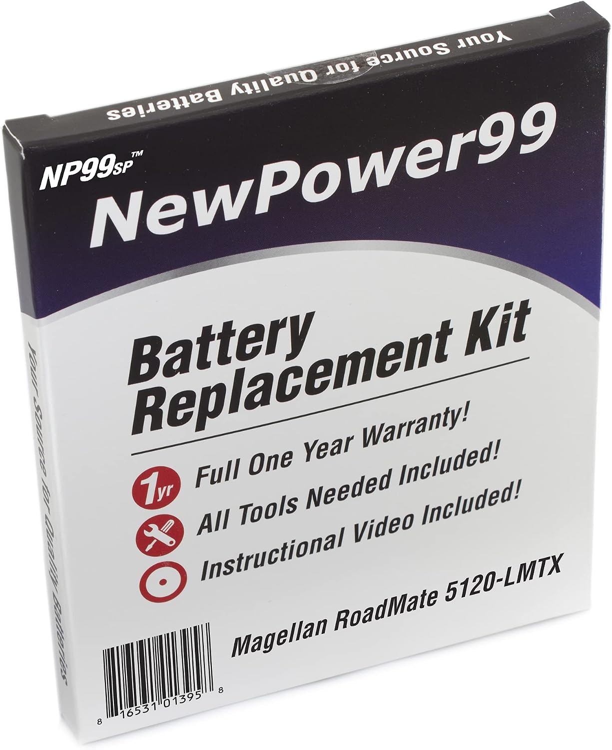 NewPower99 Battery Replacement Kit with Battery, Video Instructions and Tools for Magellan RoadMate 5120-LMTX