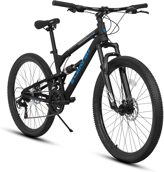 Ecarpat 24 26 in Mountain Bike Full Suspension MTB Bicycle for Men Women