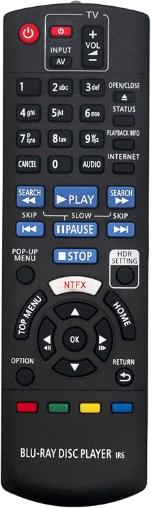 N2QAYB001147 Replace Remote Control Compatible with Panasonic 4K Blu-Ray