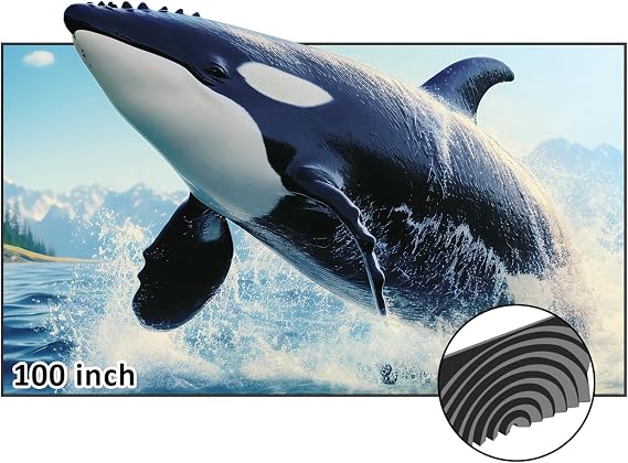 NexiGo 100-Inch Fresnel Projector Screen for Bright Day Light Use, 85% Ambient Light Rejecting ALR Projection Screen for Ultra Short Throw Projector, 16:9 Fixed Frame, Active 3D, HDR