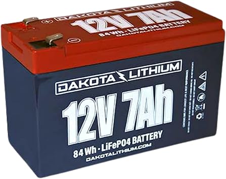 Dakota Lithium 12V 7Ah LiFePO4 Deep Cycle Battery 2000+ Cycles Built in BMS For Ice Fishing, Fish Finders, Outdoor, and More