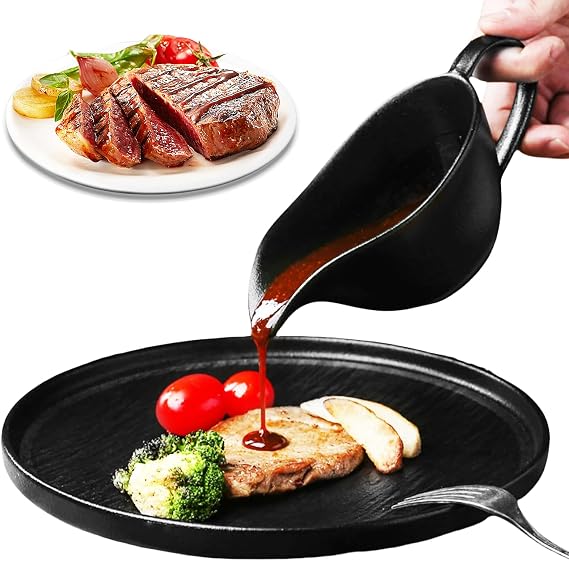 280 ml Porcelain Gravy Boat Sauce Container Sauce Container with Handle Gravy Boat with Lip Spout Serving Bowl Suitable for Gravy Cream Salad Dressings Milk Broth Gravy Juice and Cheese Dip Black