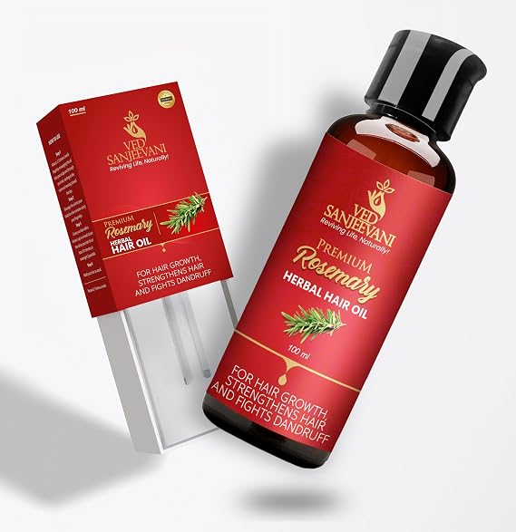 Rosemary Herbal Hair Oil For Strong Roots & Healthy Hair With Rosemary Extract Mineral Oil Free 100 ml