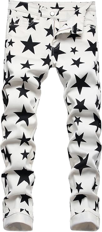 Men's Casual Stylish Straight Slim Fit Jeans Young Hiphop Skinny Denim Pants