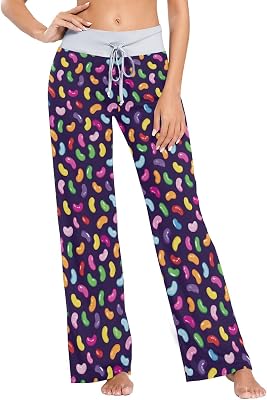 SHJI Womens Pajama Pants Blue Winter Snow Sleepwear Yoga Pant Drawstring Lounge Bottoms