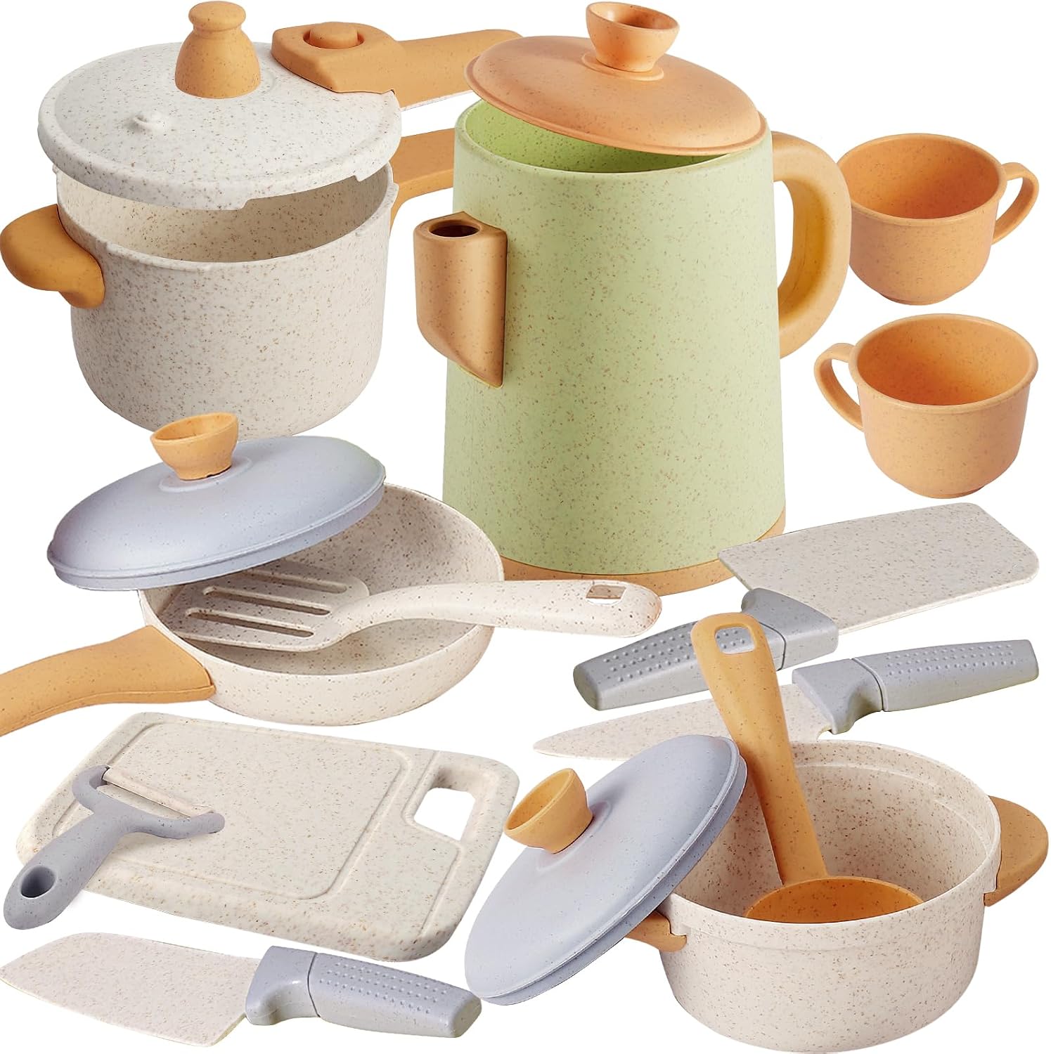 Toy Pots and Pans Set Kids Kitchen Accessories, Pretend Play Kitchen Toys Cooking Set Cookware Playset Gifts for Boys Girls 3 Years Old