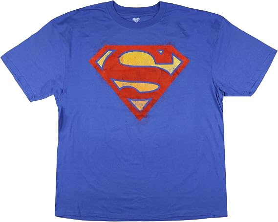 DC Comics Superman T-Shirt Men's S Shield Logo Design Big and Tall Tee