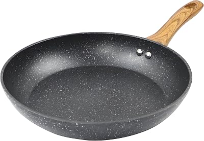 Nonstick Frying Pan Skillet, Granite Non Stick Pans, Omelette Pan with Heat-Resistant Handle, Compatible with All Stovetops 9.5 inch