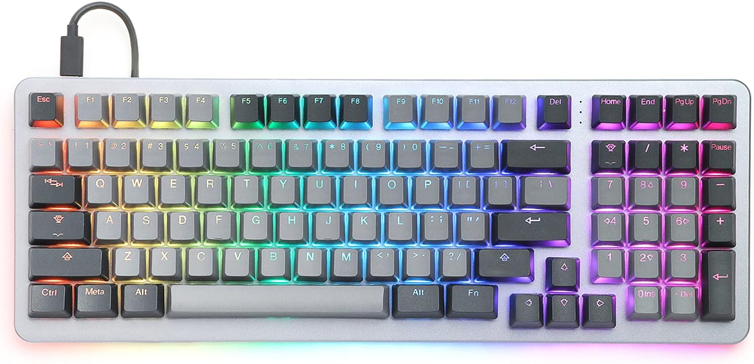 DROP Shift Mechanical Keyboard - Full Size 1800 Layout 99 Keys Kailh Hotswap Switch Programmable Backlit RGB USB-C Double Shot PBT Key Cap Aluminum Click & Tactile Gray, Cherry MX, Blue RGB