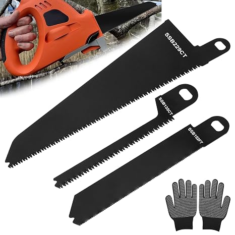 3PCS SSB229CT SSB152FT SSB135CT Saw Blades, Steel Metal Reciprocating Saw Blades Compatible with Black and Decker Scorpion Saws Blade for Wood, Plastic, Hardwood and Steel Pipe Cutting (Black)