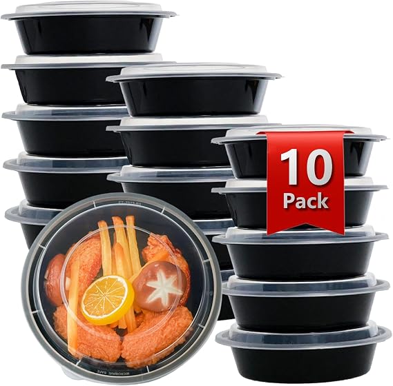 Meal Prep Containers, Food Containers with Lids, 24 oz, 10 Pack
