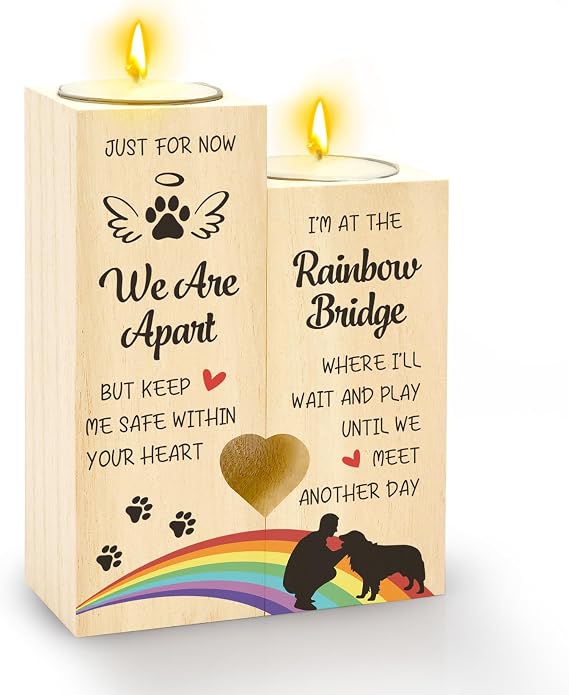 Dog Memorial Gifts, Wooden Candlestick, Memory Candle, Pet Loss Gifts, Sympathy Gift, Remembrance Gifts