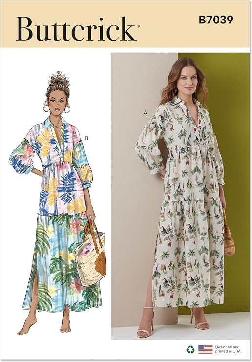 Butterick B7039D5 Misses' Tiered Dresses Sewing Pattern Packet, Design Code B7039, Sizes 4-6-8-10-12