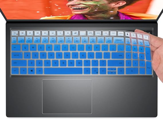 Keyboard Cover for 2026 2025 Dell 15 Laptop DC15250 DC15255 15.6 | for Inspiron 15 3510 3511 3515 3520 3530 3535 15.6" / Inspiron 16 5640 5645, Latitude 3520 Skin, Ombre Blue