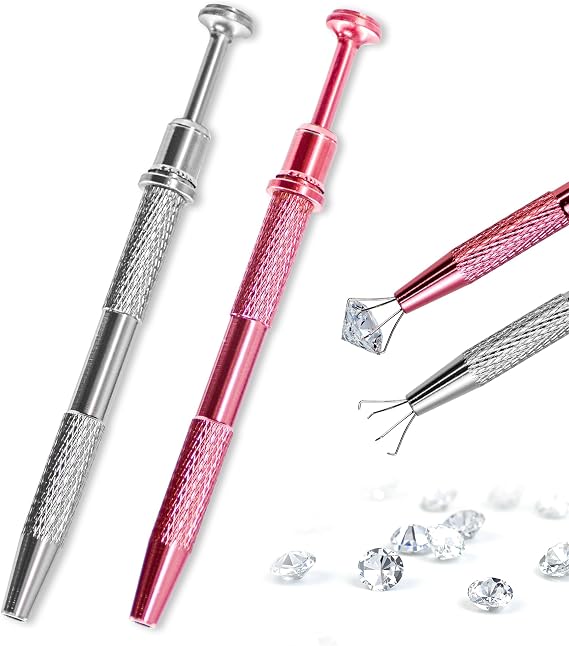 2 Pcs Piercing Ball Grabber, Piercing Ball Screw Holder Tool, Piercing Removal Tool, Grabber Pen Stainless Steel 4 Prongs Claw Tweezers for Jewelry Craft