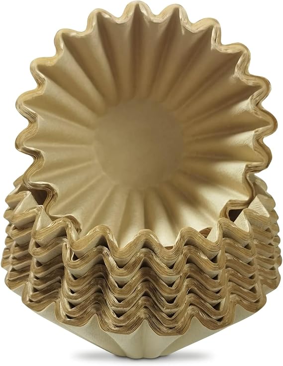 100 Pack 1-4 Cup Coffee Filters, Disposable Basket Coffee Filter for A Good Brew - Efficient and Convenient Small Coffee Filters 1 Cup - Eco-friendly and Biodegradable (Natural-1, 155/45)
