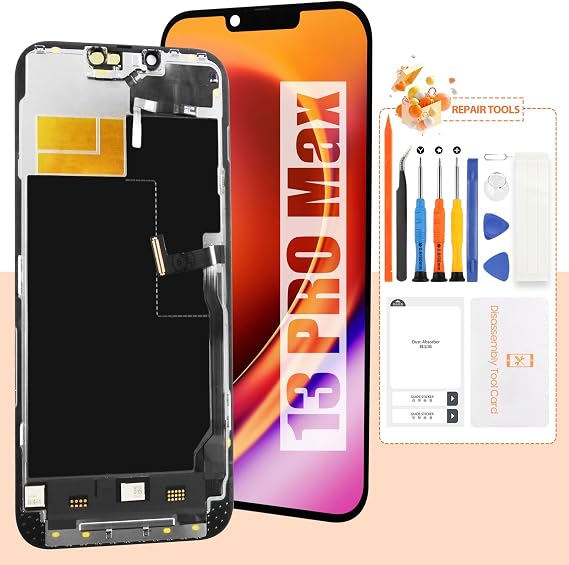 Not Original Screen for iPhone 13 Pro Max Screen Replacement for iPhone A2643 LCD Screen A2484,A2641,A2644,A2645 3D Touch Display Digitizer Assembly Repair Parts(Black No Frame