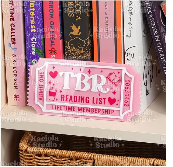 KACIOLA STUDIO Library Sign, 3D Bookish Decor for Book Nook, Gifts for Booklovers/Reader/Women, Bookshelf Book Store Decor, Romantasy Gift (TBR)