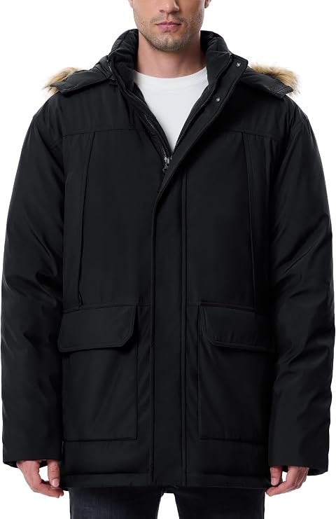 UIQUR Winter Coats for Men Winter Jackets Waterproof Thicken Warm Insulated Parka Puffer Long Down Jacket with Hood