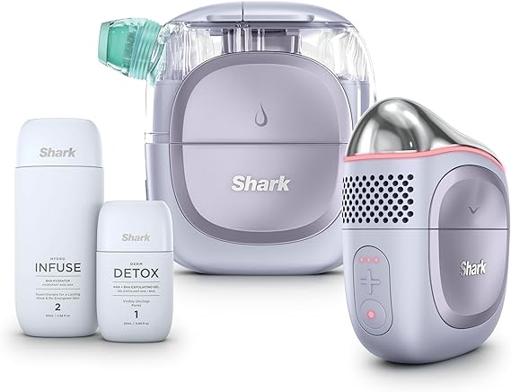 Shark FacialPro Glow + DePuffi 2-in-1 Facial & Contrast Therapy, FH320PL | Hydro-Powered Facial System + DePuffi Hot & Cold Therapy, Clinically Tested to Exfoliate, Hydrate & Depuff in 10 Minutes