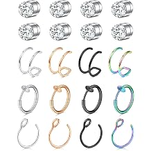Mayhoop Faux Nose Ring Hoops and Studs - Fake Nose Piercing for Women and Men