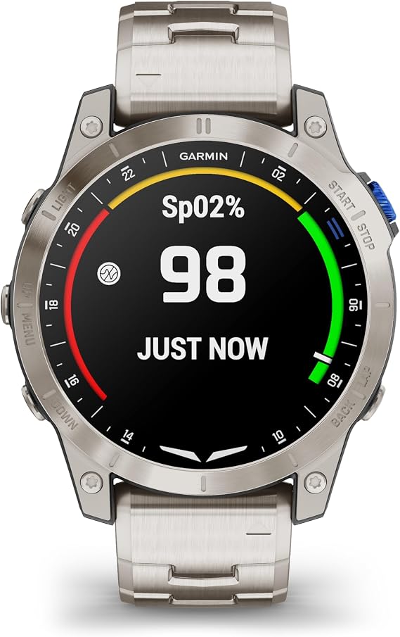 Garmin D2TM Mach 1, Touchscreen Aviator Smartwatch with GPS Moving Map, Aviation Weather, Health and Wellness Features and More, Vented Titanium Bracelet