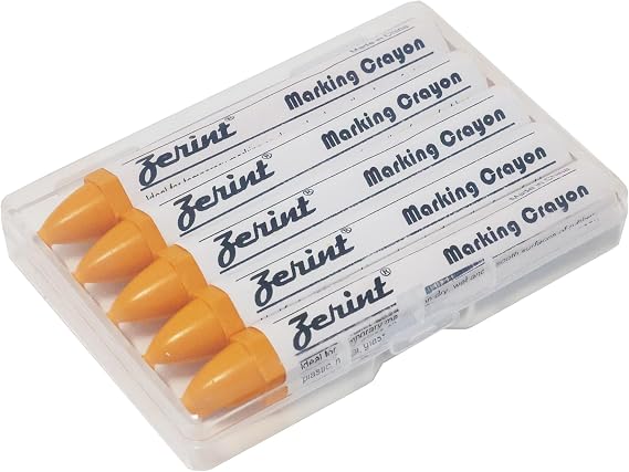 Industrial Wax Marking Crayons - Yellow (5-Pack) for Tires, Metal, Wood, Glass & Plastic - 100mm Long-Lasting Crayons, High Visibility & Scratch Resistant(HT-921Y)
