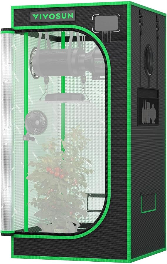 Vivosun Pro Grow Tent 60 x 60 x 120 cm 22 mm Poles 2000D Mylar Fabric