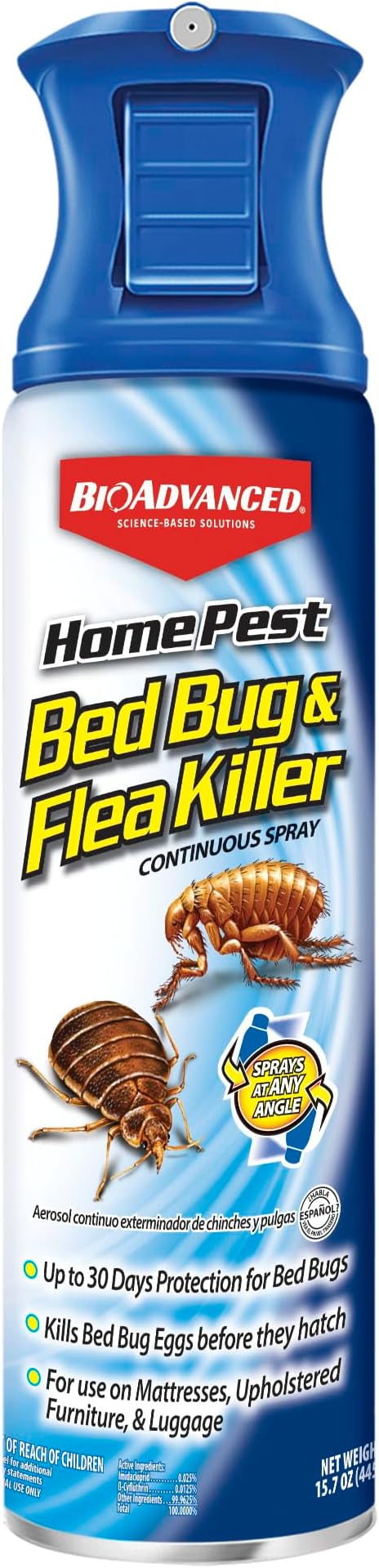 BioAdvanced Home Pest Bed Bug & Flea Killer, Continuous Spray, Bed Bug Spray for Home, 15.7 oz