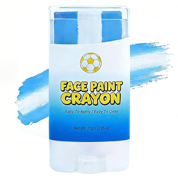 Argentina World Cup Face Paint Sticks, Blue White and Blue Eye Black, Sports & Events Body Paint, Argentina Soccer Fan Flag Face Body Paint Crayon for Football Rugby Softball Baseball (Argentina)