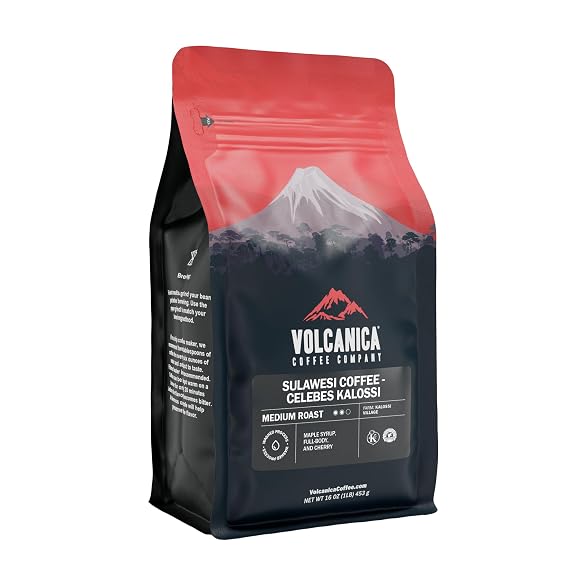 Sulawesi Coffee, Celebes Kalossi, Whole Bean, Fresh Roasted, 16-ounce