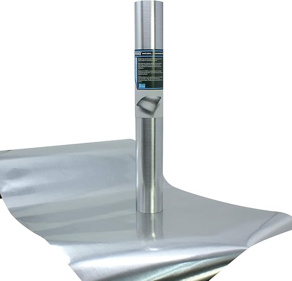VViViD Gloss Brushed Steel Architectural Vinyl Film Roll 15.8 Inches x 6.5 Feet