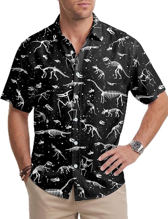 Summer Short Sleeve Button Down Shirt Men, Funny Hawaiian Top, Summer Gifts