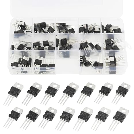 70Pcs 14 Values TO-220 Three Terminal Positive Negative Voltage Regulator Transistor Kit (L7805, L7806, L7808, L7809, L7812, L7815, L7824, L7905, L7906, L7908, L7909, L7912, L7915, LM317)