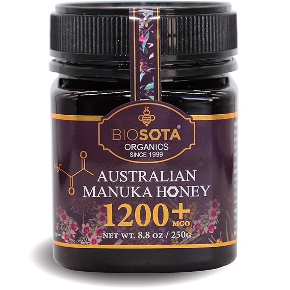 BIOSOTA Organic Manuka Honey MGO 1200+ Medical Grade Manuka Honey from Australia NPA/ULF 25+, 100% Raw Unheated Pure Honey, 8.8oz (1200+) (MGO 1200+)