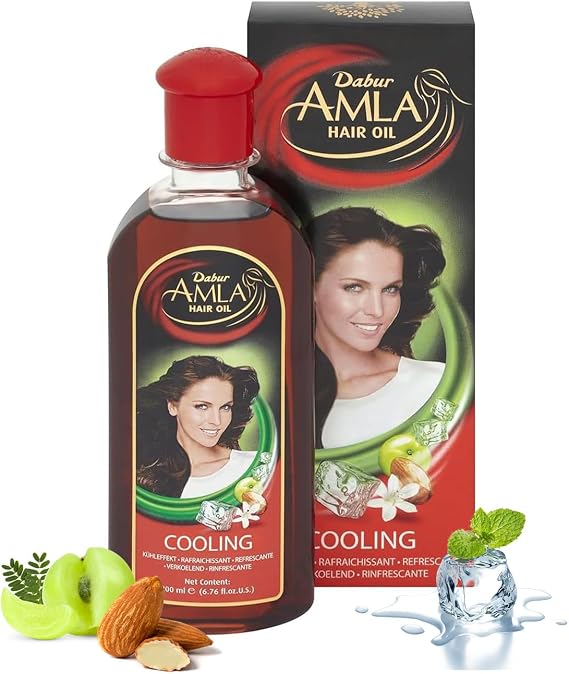 Dabur Amla Cooling Hair Oil - 200ml | For Long and Beautiful Locks | With Goodness Of Real Amla | Helps In Nourishing, Strengthening, Cooling Hair