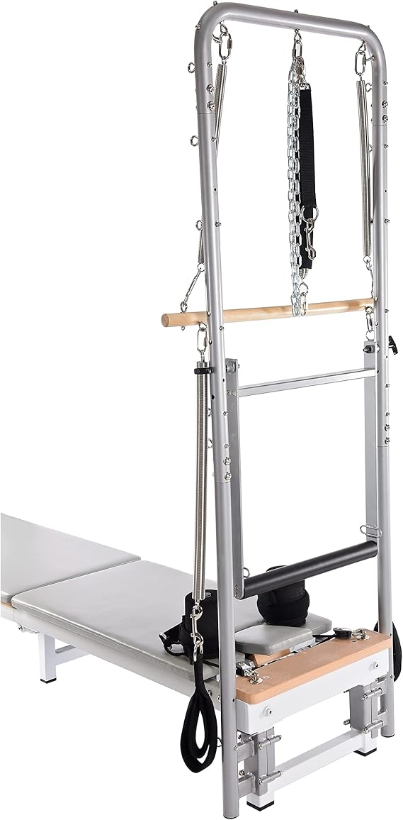 Stamina Products AeroPilates Board Reformer with Oak Wood Base Studio Grade for Home Use with Cardio Rebounder, Adjustable Foot Bar, 4 Resistance Springs, and Workout DVD, Pro XP 557