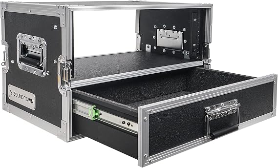 Sound Town 4U Rack Case with 2U Rack Drawer for 19" Amps/Mixers/Microphone Receivers (STRC-4U2DR)