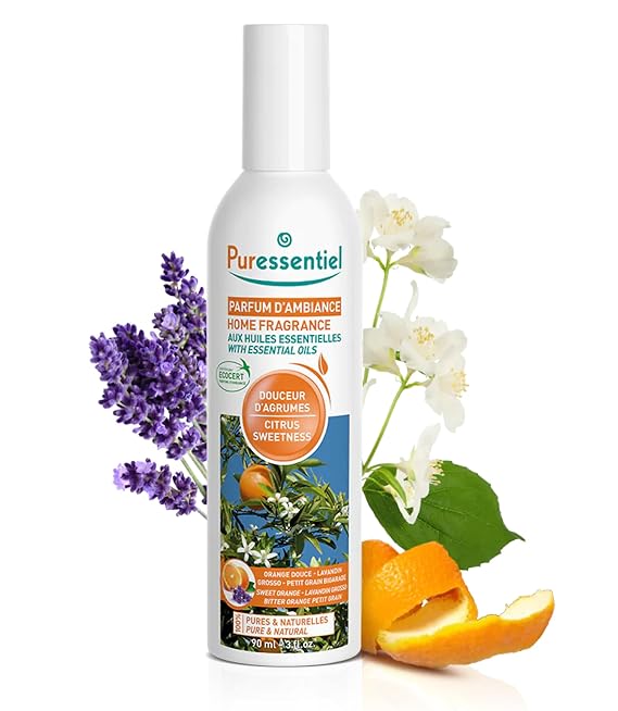 Puressentiel Home Fragrance With Essential Oils - Comforting and Sweet Aromatic Blend - Combats Unpleasant Odors - Formulated with Beneficial Natural Essential Oils - Citrus Sweetness - 3 oz