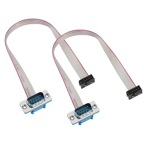 DB9 to 10-Pin IDC Serial Cable,RS232 Serial Male to 10 Pin Motherboard Header Flat Ribbon Cable(0.3m)