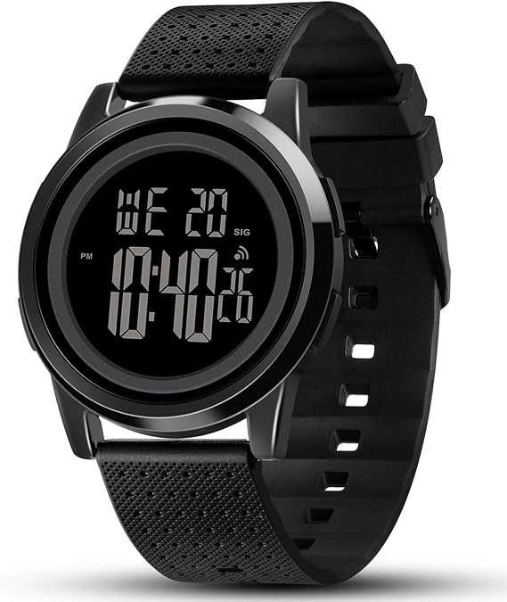 YUINK Mens Watch Ultra-Thin Digital Sports Watch Waterproof Stainless Steel Fashion Wrist Watch for Men Women