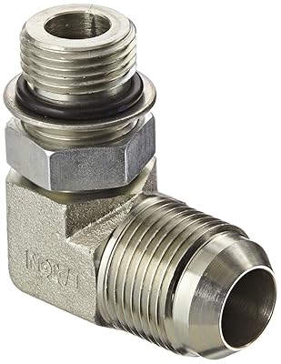 Eaton Aeroquip 2062-10-12S Steel Flared Tube Fitting, 90 Degree Elbow, 34 Male JIC x 58 O-Ring Boss Male