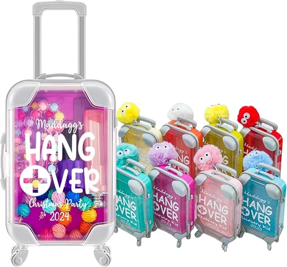 Personalized Girls Party Suitcase Gift Boxes Hangover Kit Emergency Mini Suitcase Girls' Bachelorette Party Gift Boxes Bulk Travel Jewelry Storage Wedding Bridesmaid Gift Boxes Christmas Gift Boxes
