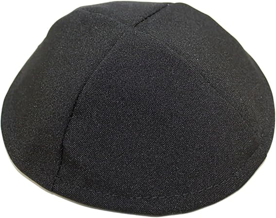 Judaica Place Black Terylene Kippah 4 Part (Size 10)