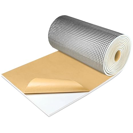 BXI White PEF Foam Roll - 13 Inches x 8.2 Feet Self-Adhesive Padding Mat, Aluminum Foil Anti-Scratch Sheet, Waterproof Closed Cell Foam Board for DIY Craft, Cosplay, Packing, Gasket, Cushioning