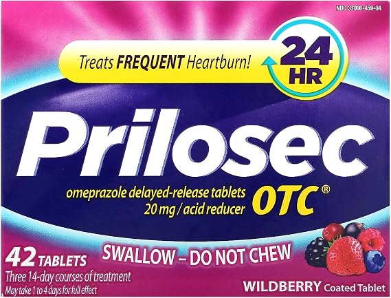 Prilosec OTC, Wildberry, 20 mg, 42 Tablets