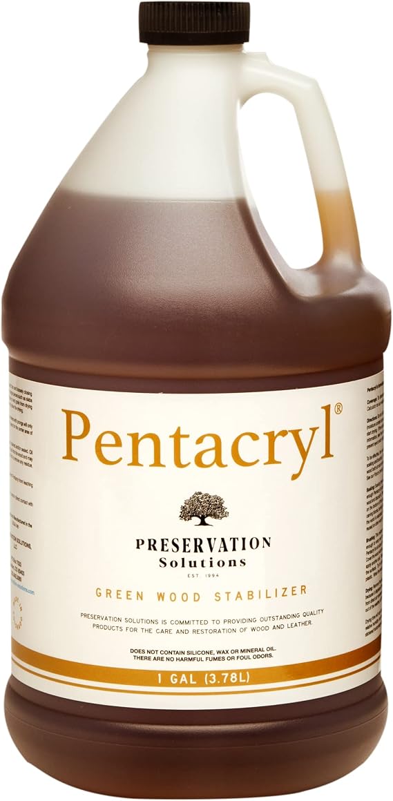 Pentacryl Green Wood Stabilizer 1 Gallon by Preservation Solutions, Prevents Cracking & Shrinking, Ideal for Woodworkers